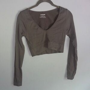 Garage Grey Long Sleeve Seamless Top